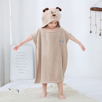 Infant Baby Bathing Hooded Bath Towel Cloak Cloak