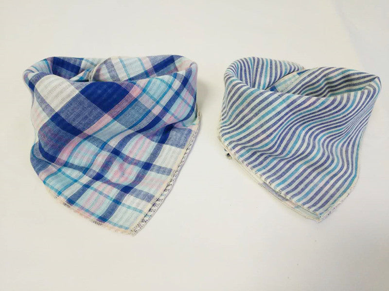 Baby Oversized Bib Cotton Gauze Check Bandana