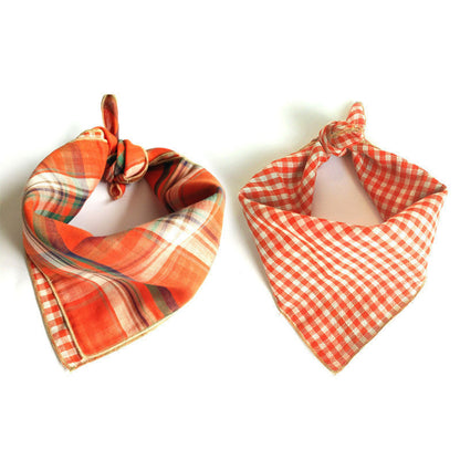 Baby Oversized Bib Cotton Gauze Check Bandana