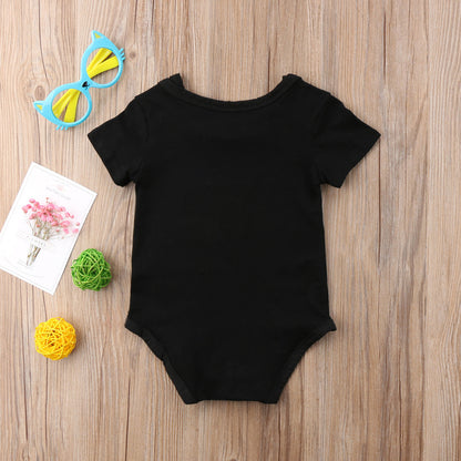 Baby Short Sleeve Letter Print Jumpsuit