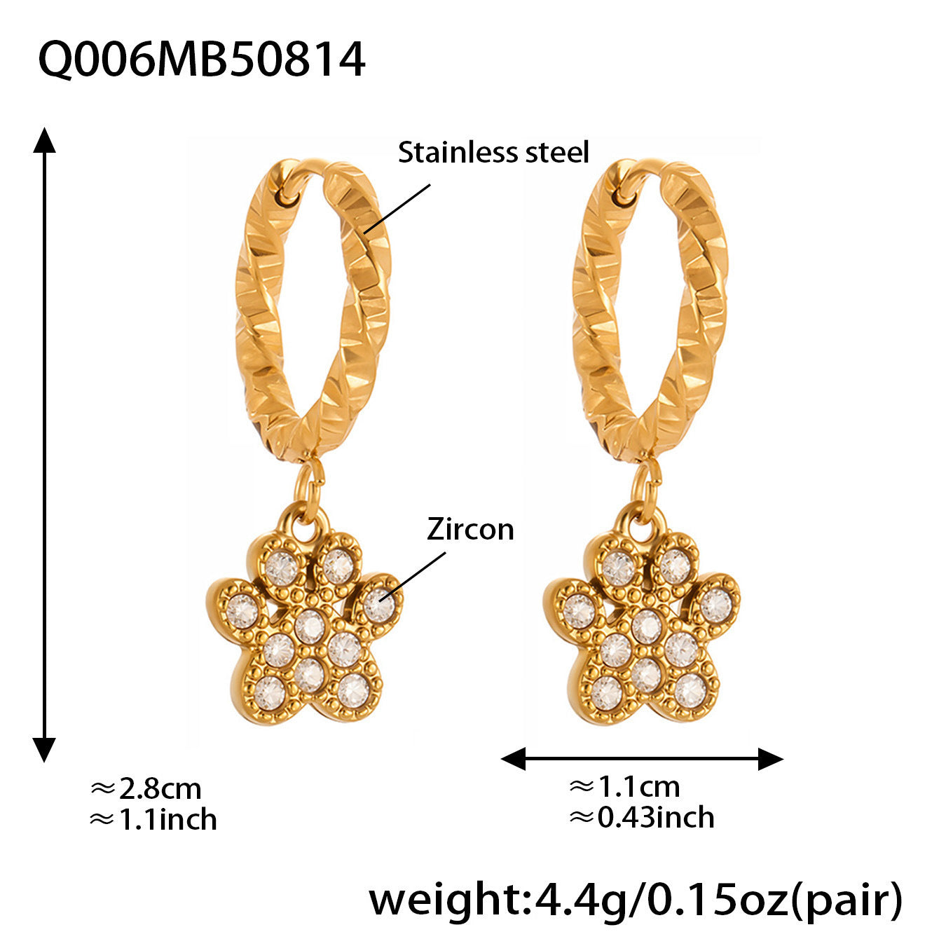 Exquisite And Dainty Bear-claw Pendant Earrings