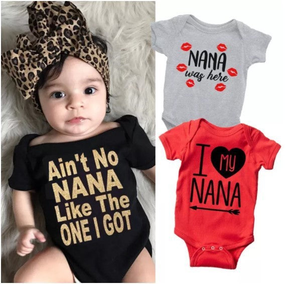Baby Short Sleeve Letter Print Jumpsuit