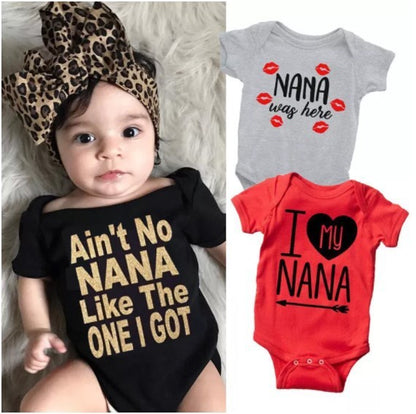 Baby Short Sleeve Letter Print Jumpsuit