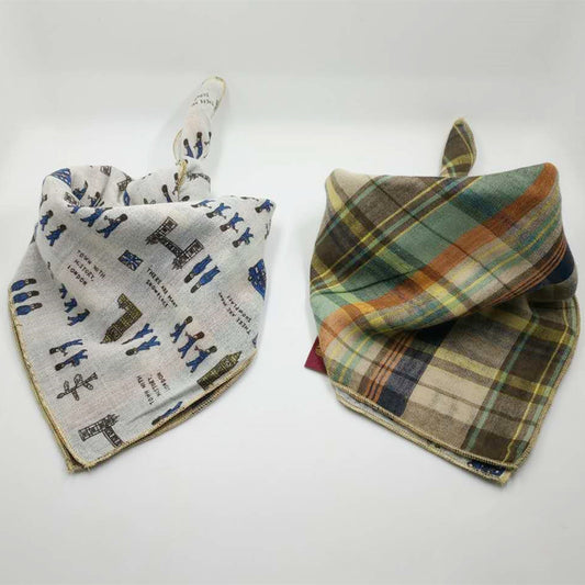 Baby Oversized Bib Cotton Gauze Check Bandana