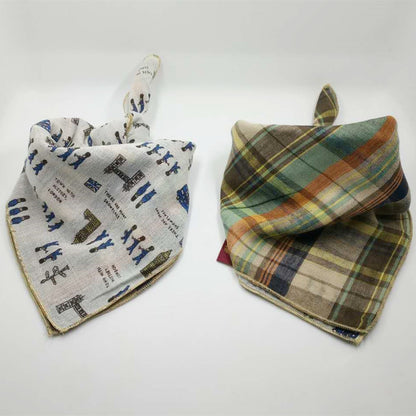 Baby Oversized Bib Cotton Gauze Check Bandana