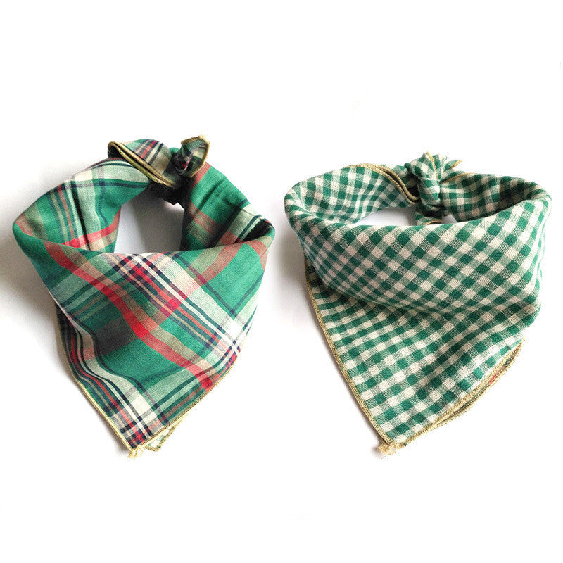 Baby Oversized Bib Cotton Gauze Check Bandana