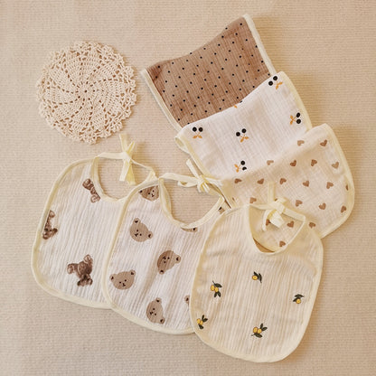 Ins Style Baby Bib Soft Cotton Gauze Lanyard Water Towel