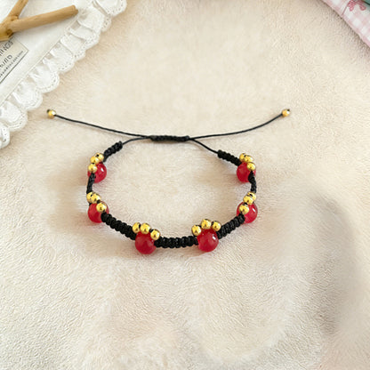 Retro Cat Claw Beaded Braided Bracelet For Women