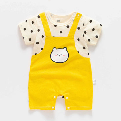 Baby Boy Jumpsuit Summer Short Sleeve Thin Toddler Clothes Cotton