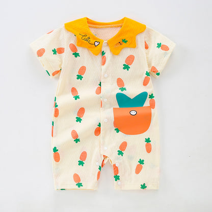Baby Boy Jumpsuit Summer Short Sleeve Thin Toddler Clothes Cotton