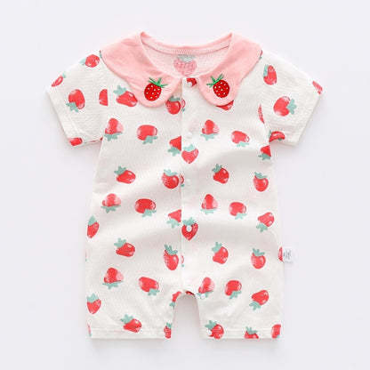 Baby Boy Jumpsuit Summer Short Sleeve Thin Toddler Clothes Cotton