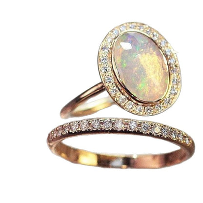 Alloy-inlaid Ring For Womens Accessories