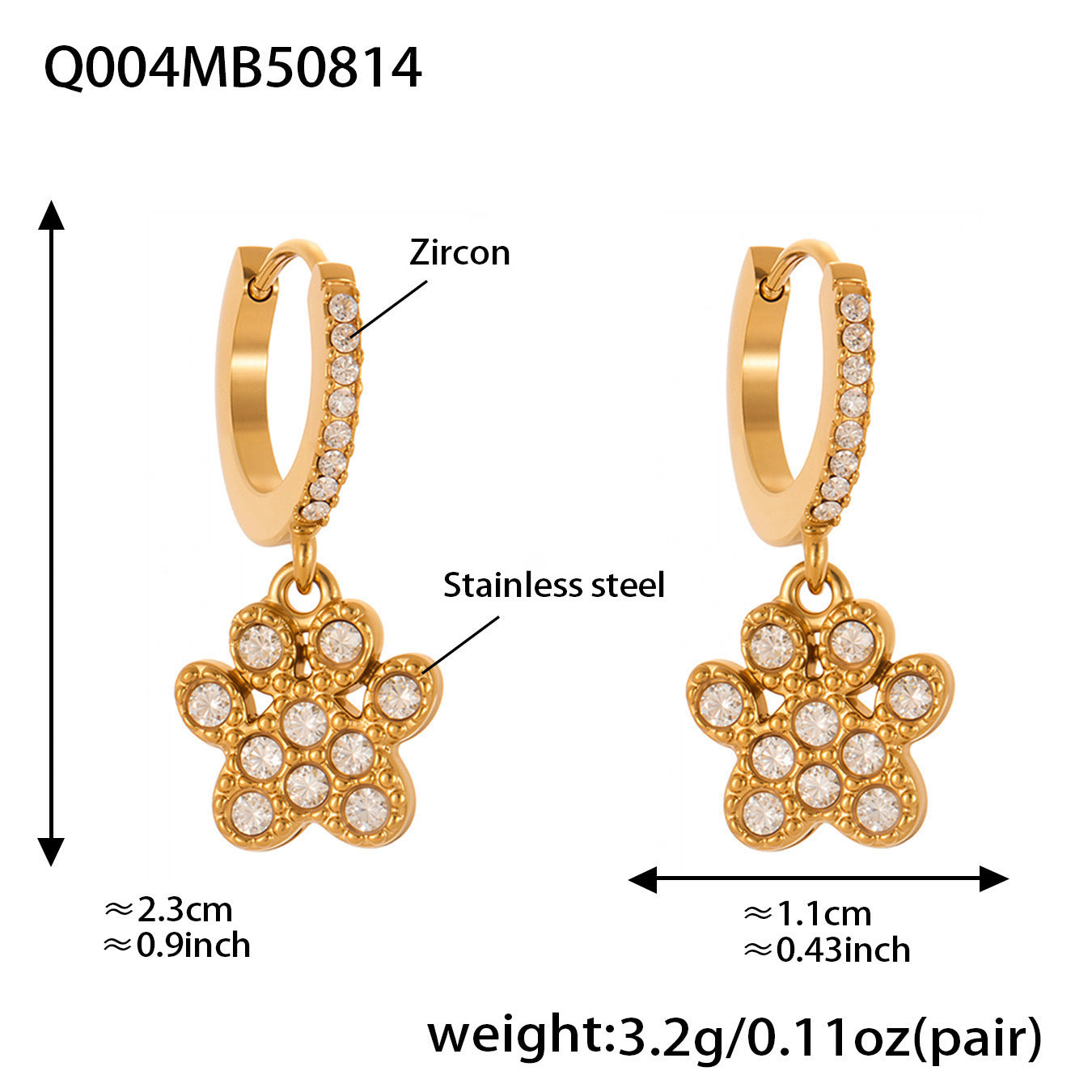 Exquisite And Dainty Bear-claw Pendant Earrings