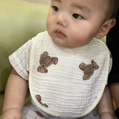 Ins Style Baby Bib Soft Cotton Gauze Lanyard Water Towel