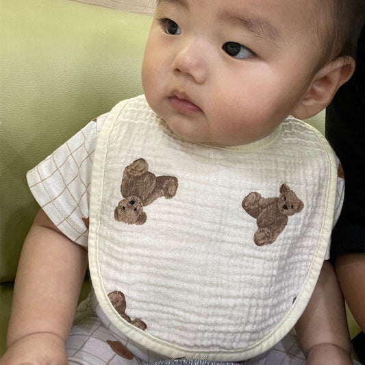 Ins Style Baby Bib Soft Cotton Gauze Lanyard Water Towel
