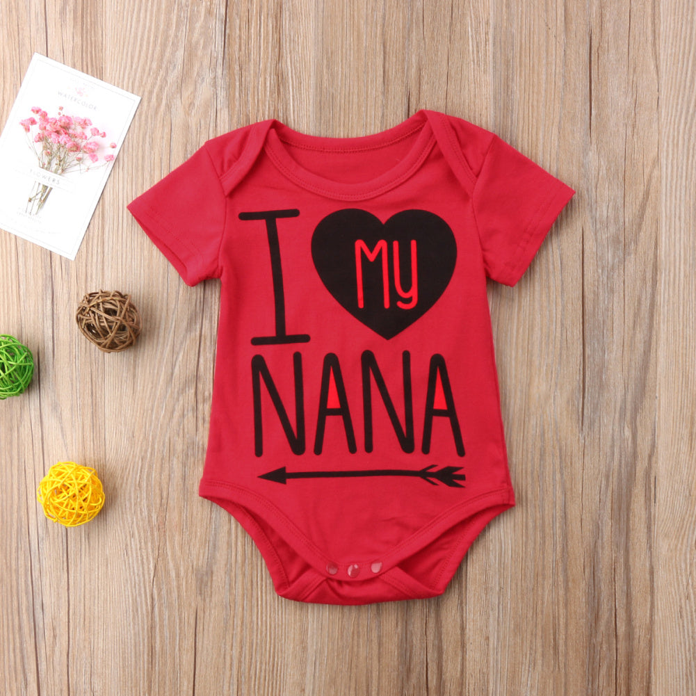 Baby Short Sleeve Letter Print Jumpsuit